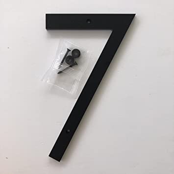 Photo 1 of 8 inch Large Modern House Numbers, Black plastic with hardware included (7)

