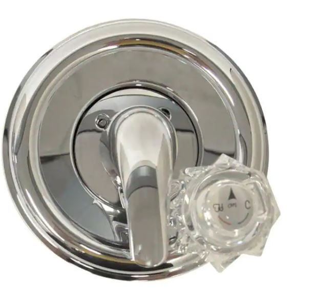 Photo 1 of 1-Handle Valve Trim Kit in Chrome for Delta Tub/Shower Faucets (Valve Not Included)
