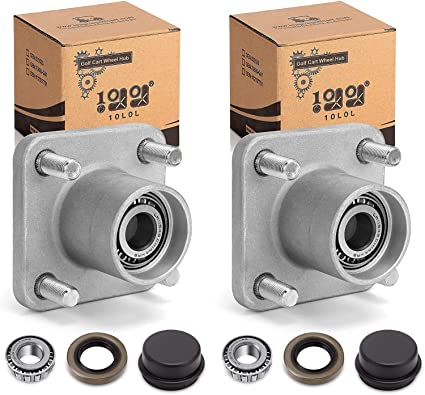 Photo 1 of 10L0L Golf Cart Front Wheel Hub Assembly kit with Bearing Seals for Golf Cart Club Car DS 1974-2003, OEM:11011102, 1011153, 1011889, 1011892, 1011894,LM11949 (Pack of 2)
