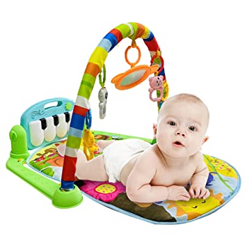 Photo 1 of CREPRO Baby Play Mat & Baby Gym Toys, Infant Play Mat and Activity Gym Baby Activity Mat with Music and Lights, Kick & Play Piano Gym Tummy Time Padded Mat for Newborn Toddler for Christmas Toys Gift
