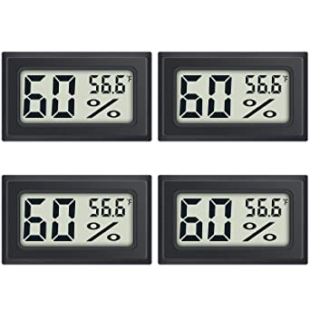 Photo 1 of 4-Pack Mini Digital Thermometer Hygrometer Indoor Humidity Temperature Meters Gauge AikTryee Hygrometer wiht LCD Display Fahrenheit (?) for Humidors Greenhouse Garden Cellar Closet Guitar Case
