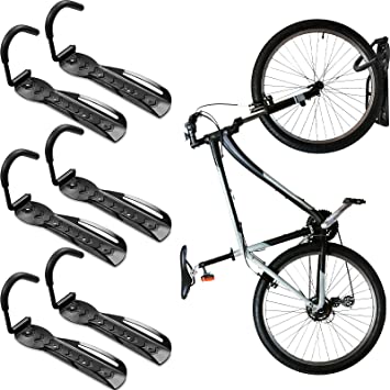 Photo 1 of 6 Pack Bike Wall Mount Hook Rack Holder Bike Hanger for Garage Bike Hooks Storage Bicycle Vertical System Heavy Duty Holds up to 66 lb, for Hanging Road, Mountain or Bikes (54 Pieces)