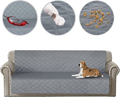 Photo 1 of 100% Waterproof Blanket Dog Bed Cover Washable Pet Couch Covers Anti-Slip Sofa Slipcover Removable Mattress Furniture Protector Reusable Dogs Pee Pad for Pets Cats Kids (102" x 82" in, Gray)