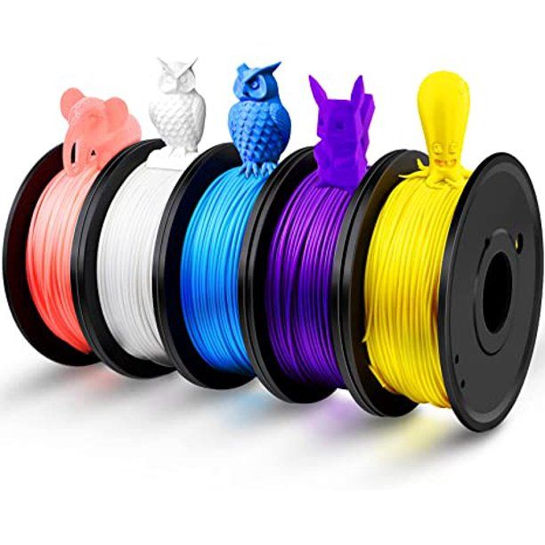 Photo 1 of 5 Colors PLA Filament 1.75MM 250G 3D Printer PLA Filament 1250G in Total for Child No Clogging & Bubbles Neat Winding High Precision Art Toy Cars Model Temperature 190-210 Degree