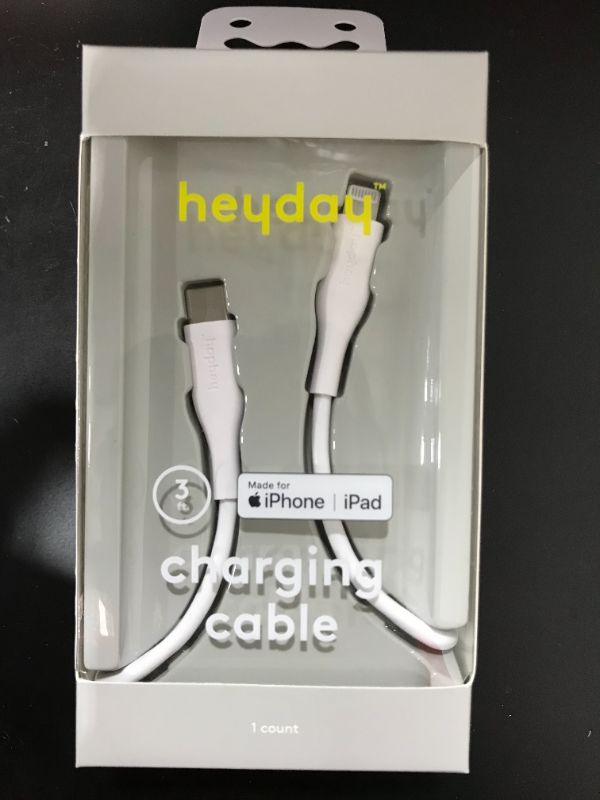 Photo 2 of Heyday 3' Lightning to USB-C Round Cable - White