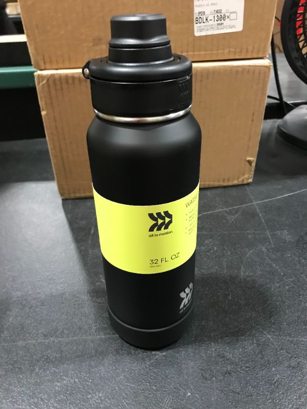 Photo 1 of 32oz Vacuum Insulated Stainless Steel Water Bottle Black - All in Motion