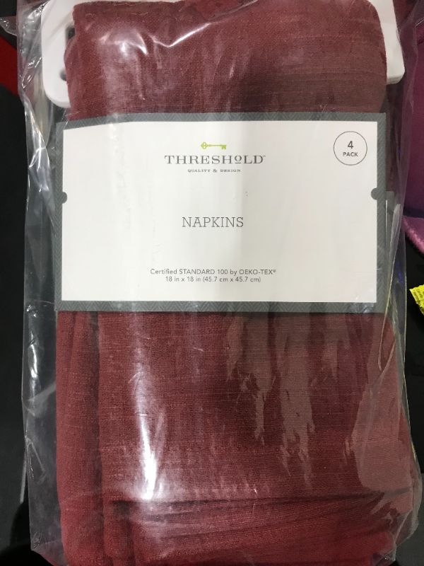 Photo 1 of 3-4 PACKS (total of 12 napkins) Cotton Easy Care Napkins - Threshold™- Red