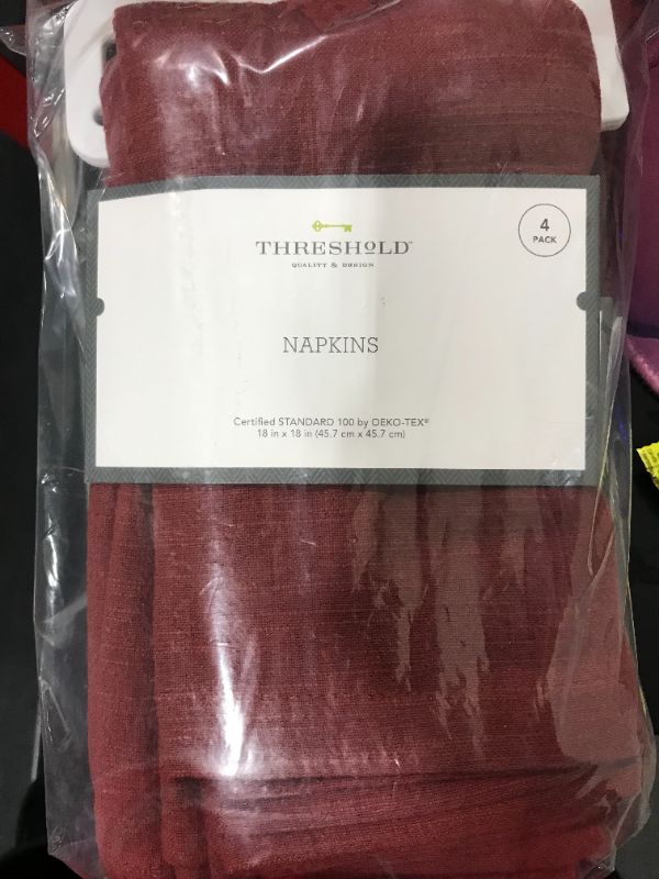 Photo 2 of 3-4 PACKS (total of 12 napkins) Cotton Easy Care Napkins - Threshold™- Red