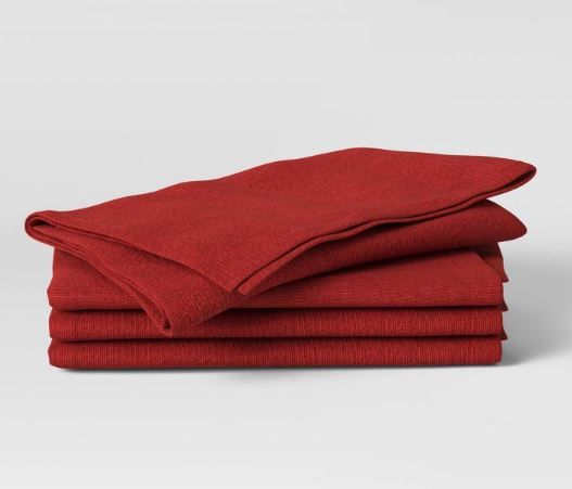 Photo 1 of 3-4 PACKS (total of 12 napkins) Cotton Easy Care Napkins - Threshold™- Red