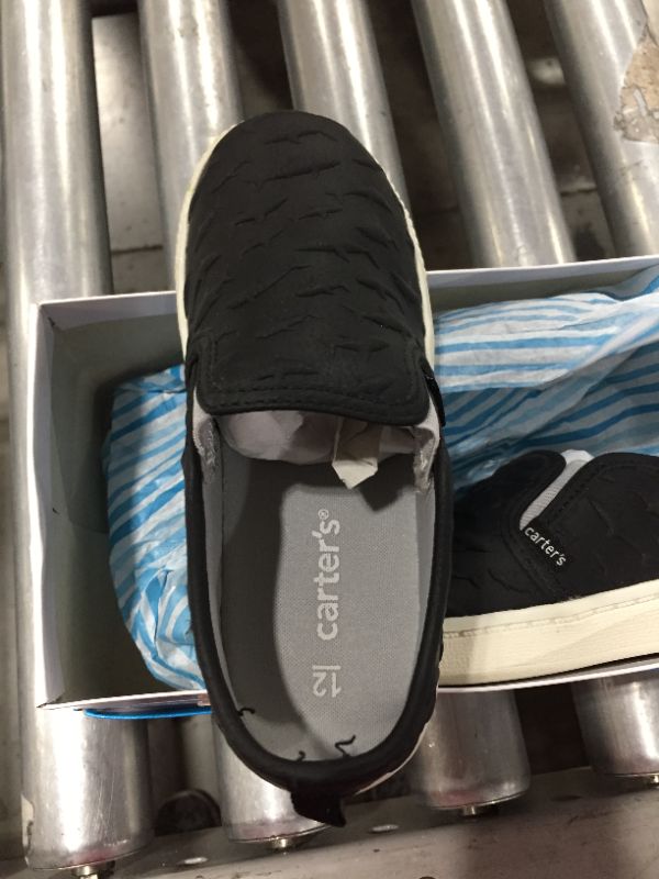 Photo 2 of Carter's Ricky Toddler Boys' Slip-On Sneakers- Black/Sharks Size 12