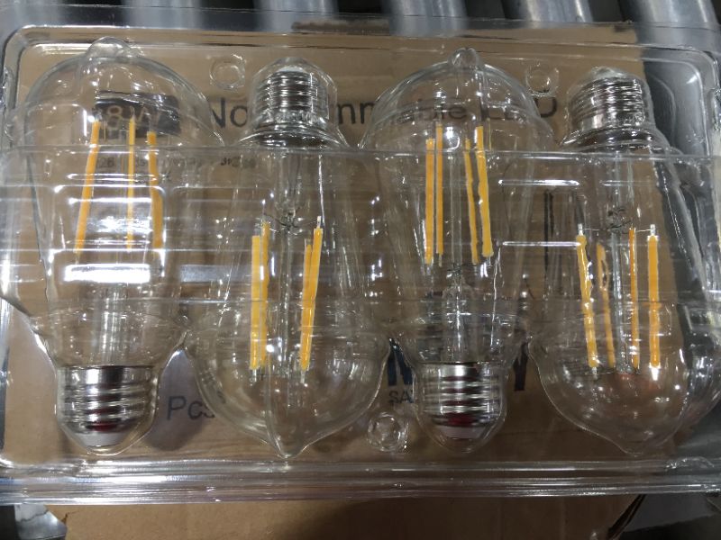 Photo 3 of 4-Pack Vintage 8W ST64 LED Edison Light Bulbs 100W Equivalent, 1400Lumens, 5000K Daylight White, E26 Base LED Filament Bulbs, CRI 90+, Antique Glass Style Great for Home, Bedroom, Office, Non-Dimmable