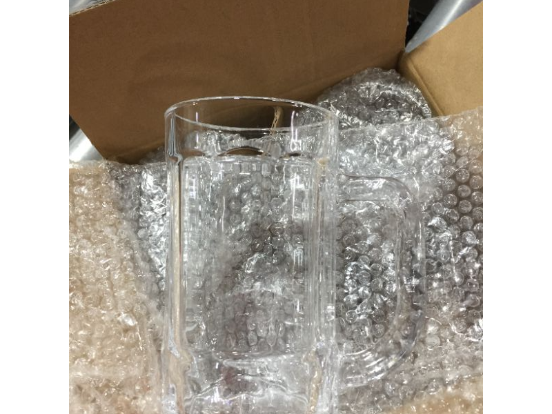 Photo 3 of Circleware Glass Beer Mugs with Handle, Set of 4 Heavy Base Fun Entertainment Glassware Beverage Drinking Cups for Water, Wine, Juice and Bar Dining Decor Novelty Gift, 16.4 oz, Downtown Pub 4pc