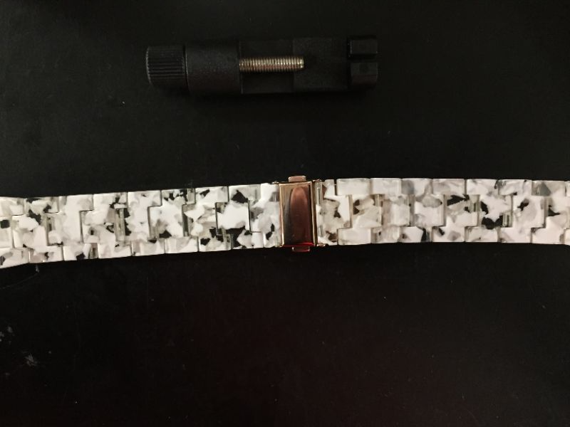 Photo 4 of Wearlizer Resin Band Compatible with Fitbit Sense/Versa 3 -White Flower