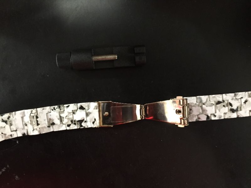 Photo 3 of Wearlizer Resin Band Compatible with Fitbit Sense/Versa 3 -White Flower