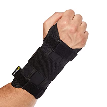 Photo 1 of Carpal Tunnel Wrist Brace by BraceUP for Men and Women - Metal Wrist Splint for Hand and Wrist Support and Tendonitis Arthritis Pain Relief (L/XL, Right Hand)