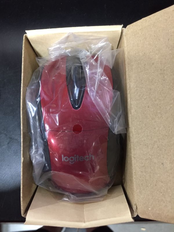 Photo 2 of Logitech M510 Wireless Computer Mouse – Comfortable Shape with USB Unifying Receiver, with Back/Forward Buttons and Side-to-Side Scrolling - Red