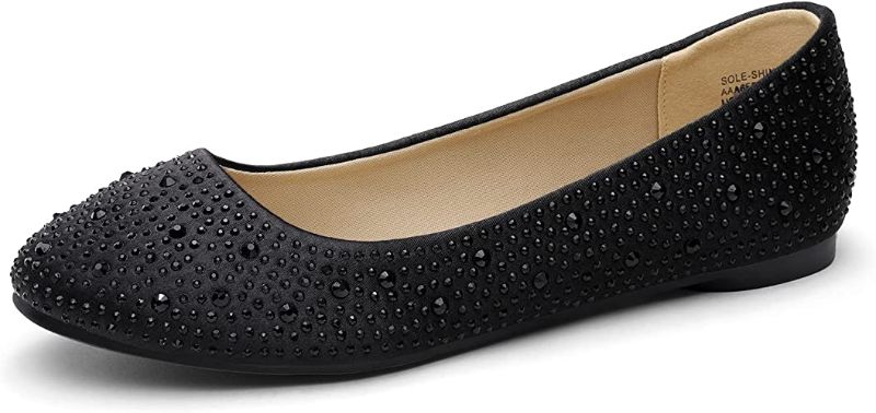 Photo 1 of DREAM PAIRS Women's Sole-Shine Rhinestone Ballet Flats Shoes in 8.5 womens