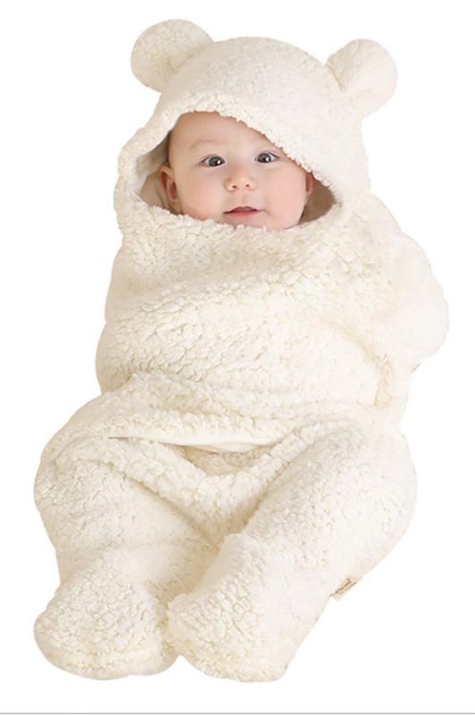 Photo 1 of [0-6 mo] Baby Sleeping Wrap Swaddle Cotton Plush Blanket Sleeping Bag Sleep Sack for Newborn Toddlers [Tan]