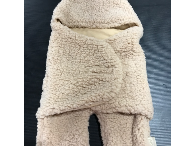 Photo 2 of [0-6 mo] Baby Sleeping Wrap Swaddle Cotton Plush Blanket Sleeping Bag Sleep Sack for Newborn Toddlers [Tan]
