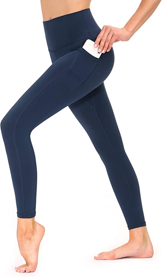 Photo 1 of [Size M] Ponamfo Yoga Pants for Women, High Waisted Workout Leggings with Tummy Control and Pockets [Navy] 