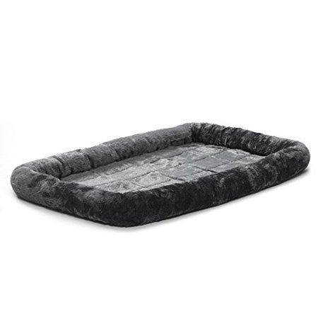 Photo 1 of [48"] MidWest Bolster Pet Bed | Ideal for Metal Dog Crates | Machine Wash & Dry [Charcoal Grey] 