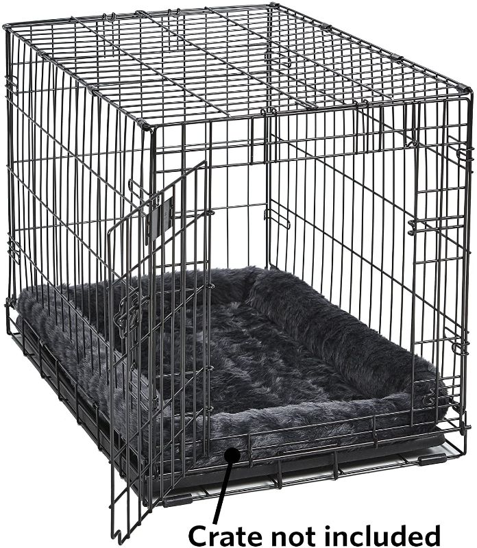 Photo 2 of [48"] MidWest Bolster Pet Bed | Ideal for Metal Dog Crates | Machine Wash & Dry [Charcoal Grey] 