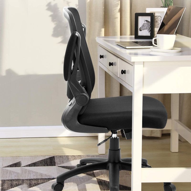 Photo 2 of Ergonomic Desk Chair with Adjustable Height, Lumbar Support, High Back Mesh Computer Chair with Flip up Armrests