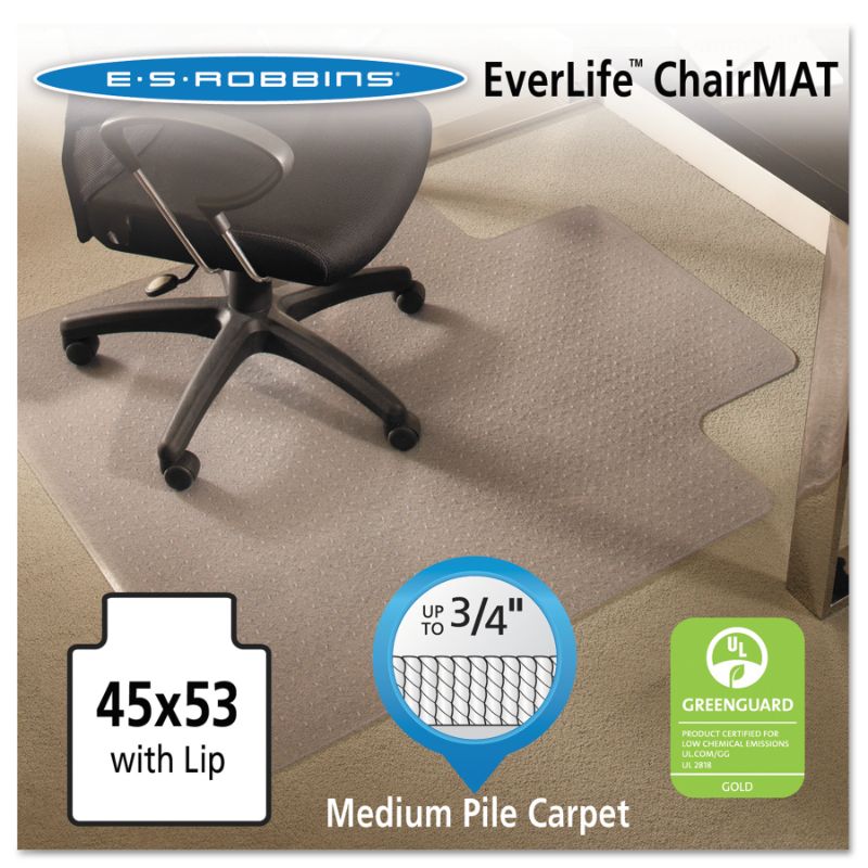 Photo 1 of EverLife Chair Mats for Medium Pile Carpet with Lip [45x53"]
