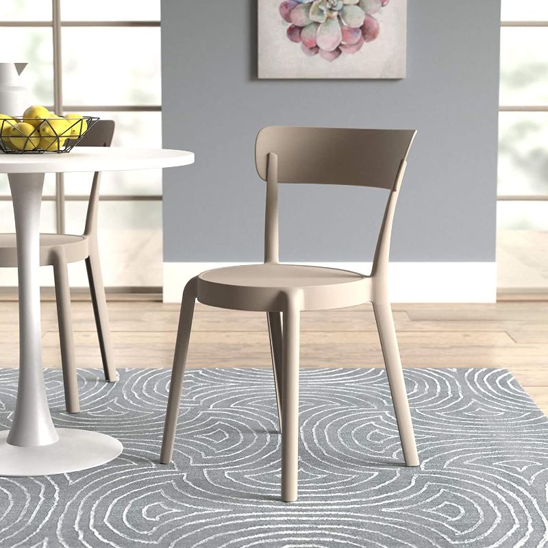 Photo 1 of Amazon Basics, Armless Bistro Dining Chair-Premium Plastic [Beige]