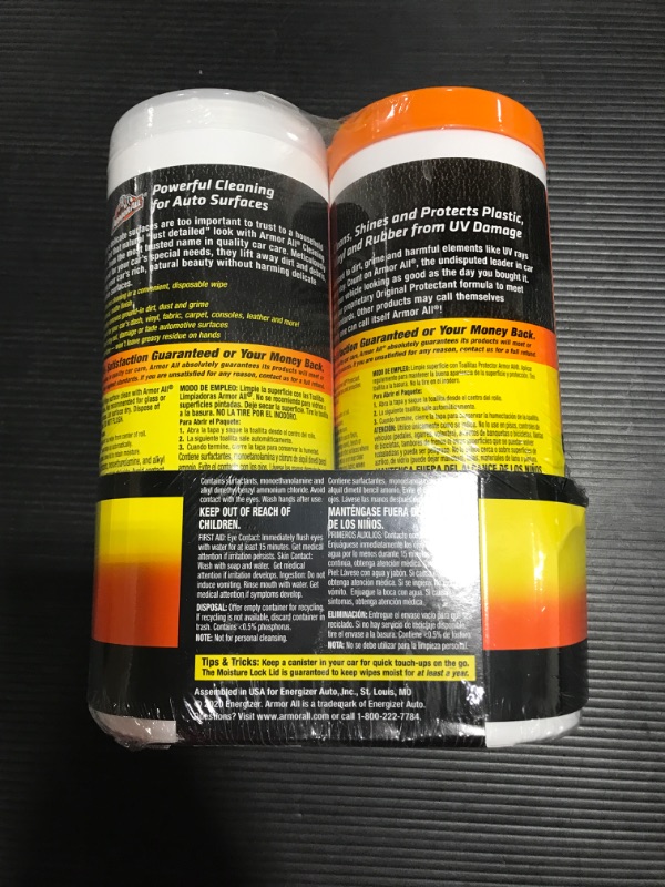 Photo 4 of [2 Pack] Armor All Original Car Protectant and Car Cleaning Wipes
