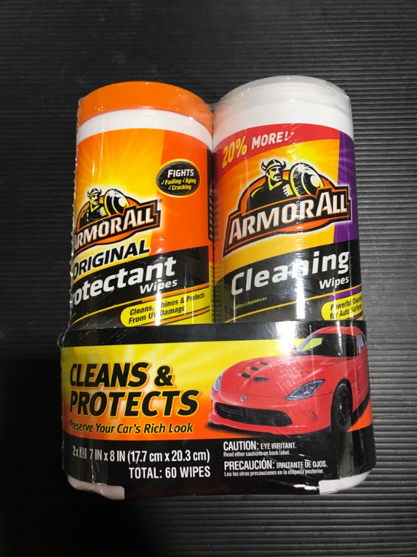 Photo 3 of [2 Pack] Armor All Original Car Protectant and Car Cleaning Wipes