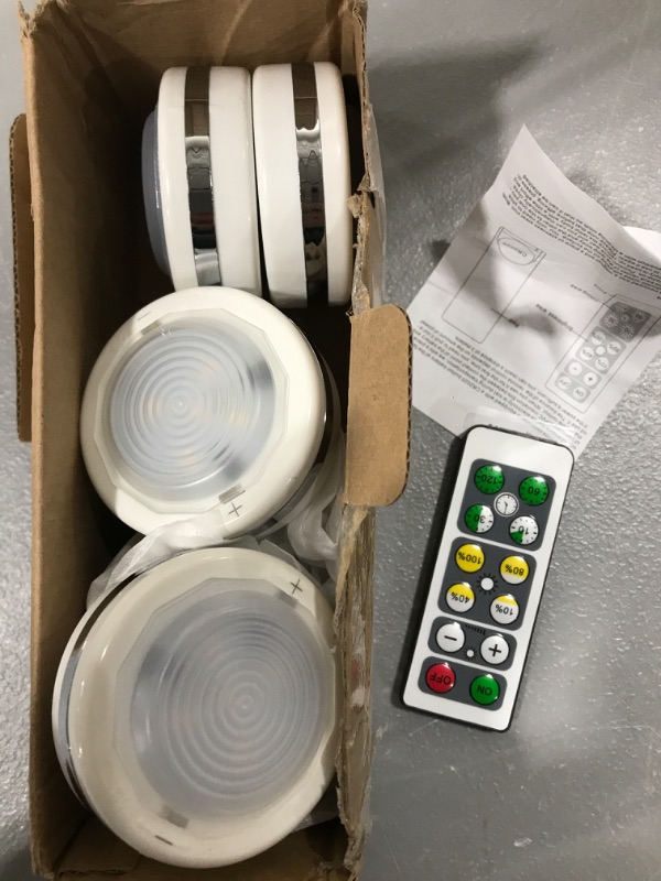 Photo 1 of SEMSMOKS Battery Operated LED Push Lights with Wireless Remote, 13 Color RGB - for Closet, Bedroom Wall, Under Cabinet, Battery Powered Puck Lights. Convenient 3M Stick On, 6 Pack
