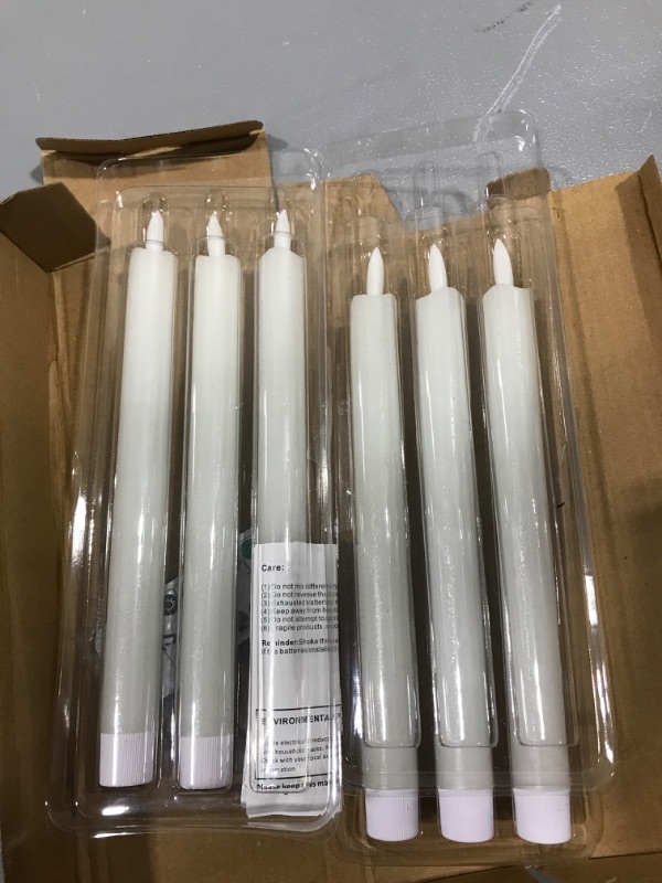 Photo 2 of 5plots Drip Wax Look Flameless Flickering Taper Candles with 2 Remotes and Timer?Relastic Battery Taper Candles Flickering, Christmas Home Wedding Decor & Gifts, Ivory, 6 pcs
