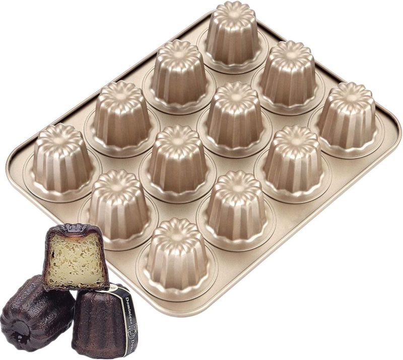 Photo 1 of 12-Cavity Nonstick Canele Mold Baking Cake Pan for Bread Muffin Cake Baking Pan
