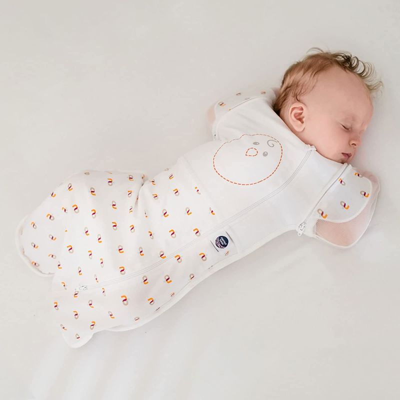 Photo 1 of Nested Bean Zen One - Gently Weighted Swaddle, Baby: 3-6 Months, 11- 16 lbs, Arms Free/in/Out Swaddle, Helps to Reduce Moro (Startle) Reflex, Unisex, TOG 1.0, Machine Washable, Monogram Collection