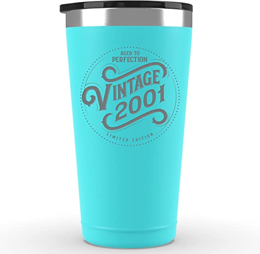 Photo 1 of 21 Year Old Birthday Gifts for Her - 2001 16 oz Mint Tumbler - 21 Birthday Gifts for Her Girl - 21st Birthday Gifts for Her Sister - 21st Birthday Decorations for Her - 21 Glasses Birthday Presents