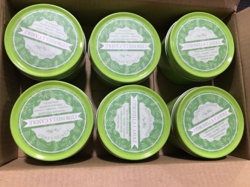 Photo 1 of ?6 Pack? Citronella Scented Candles for Home Decoration Outdoor Indoor, Natural Soy Wax Candles Gift Set, Travel Tin Candles Set, Lemongrass Aromatherapy Candles for Home Garden Patio Balcony
