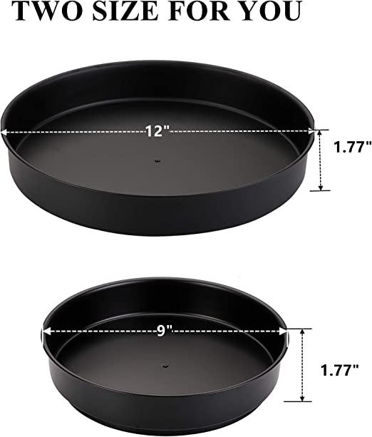 Photo 1 of 2 Pack Stainless Steel Lazy Susan, 9 Inch/ 12 Inch Black Pantry Turntable Organizer, Round Rotating Countertop Spice Bins for Cabinets, Shelf, Bathroom, Kitchen, Refrigerator