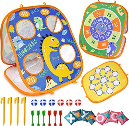 Photo 1 of Bean Bag Toss Game for Girls,Bean Bag Toss Outdoor Toy for Toddler Age 2 3 4 5 6 7 8,Portable 3 in 1 Game Set for Home,Backyard,Beach, Lawn,Party Activities Kids Games
