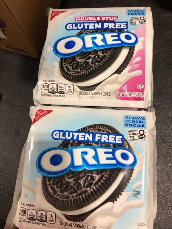 Photo 3 of 2 Pack - Oreo Double Stuff and Regular Gluten Free Sandwich Cookies
Expired June 28,2022