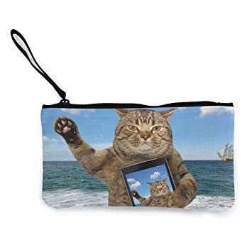 Photo 1 of Cosmetic Toiletry Sandy Beach Selfie Cat Makeup Bag For Women Men Travel Bag