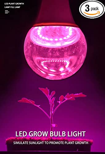 Photo 1 of 3 Pack LED Indoor Plant Grow Light Bulb A19 Bulb, Full Spectrum Plant Light Bulb, 9W E26 Grow Bulb Replace up to 100W, Grow Light for Indoor Plants, Flowers, Greenhouse, Indore Garden, Hydroponic
