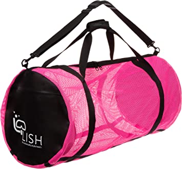 Photo 1 of LISH Mesh Dive Bag - XL Multi-Purpose Equipment Diving Duffle Gear Tote, Ideal for Scuba, Snorkeling, Surfing and More, Pink