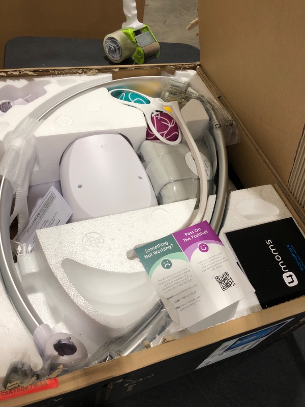 Photo 1 of 4moms mamaRoo 4 Multi-Motion Baby Swing, Bluetooth Baby Rocker with 5 Unique Motions, Nylon Fabric, Grey
