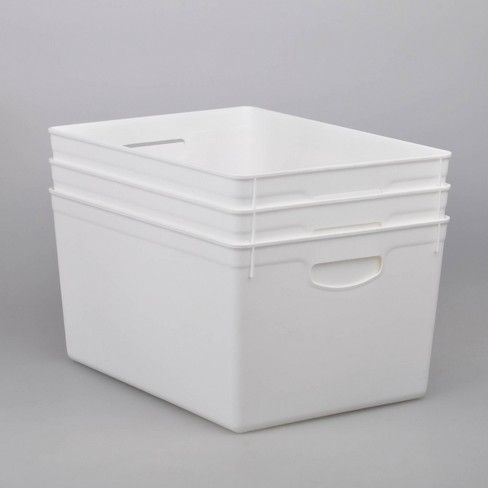 Photo 1 of 3ct Large Plastic Rectangle Storage Bin White - Bullseye's Playground™

