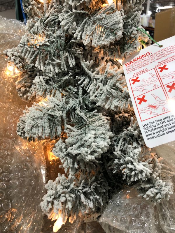 Photo 2 of 6ft Pre-lit Artificial Christmas Tree Flocked Alberta Spruce Clear Lights - Wondershop™
