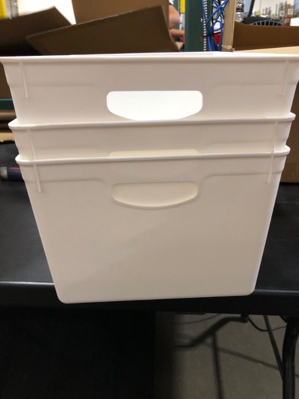 Photo 2 of 3ct Large Plastic Rectangle Storage Bin White - Bullseye's Playground™

