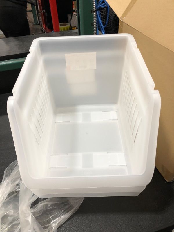 Photo 1 of 3ct Large Plastic Stackable Storage Bin Clear - Bullseye's Playground™

