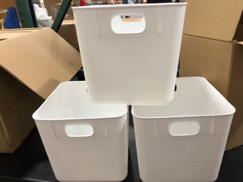 Photo 1 of 3ct Large Plastic Cube Storage Bin White - Bullseye's Playground™

