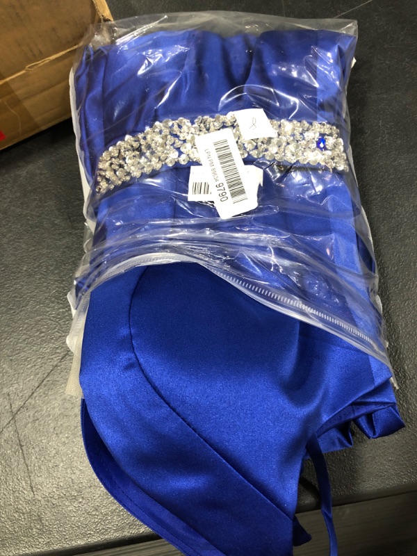 Photo 2 of Yexinbridal Glitter Spaghetti Straps Prom Dress Long Beaded Satin V-Neck Formal Evening Gowns, Size, 8 